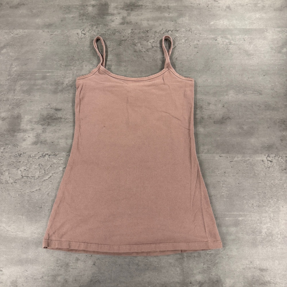 BKE Core Cami Women Medium Brown Mauve Spaghetti Strap Stretch EUC